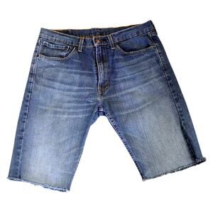 Levi’s 505 Regular Fit Denim Cutoff Shorts Blue Raw Hem W34 L32